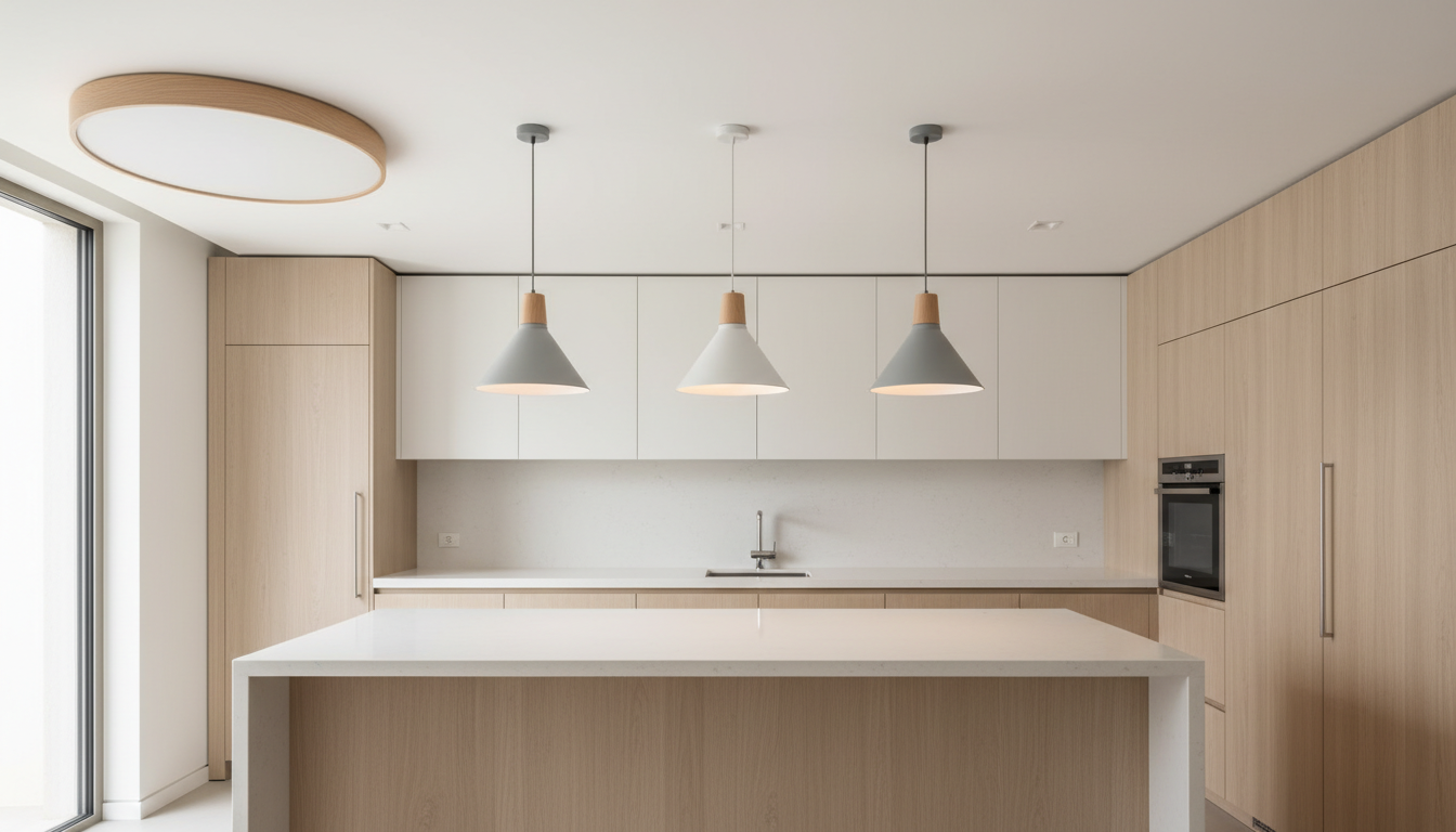 Iluminação de cozinha: como unir funcionalidade e estilo com pendentes e plafons