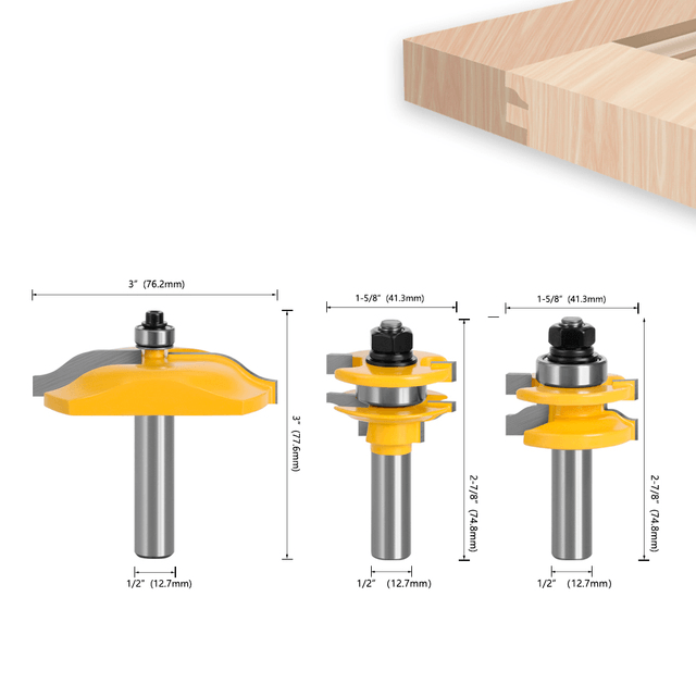 Kit Fresas de 1/2" (12.7mm) para Tupia - RouterMax