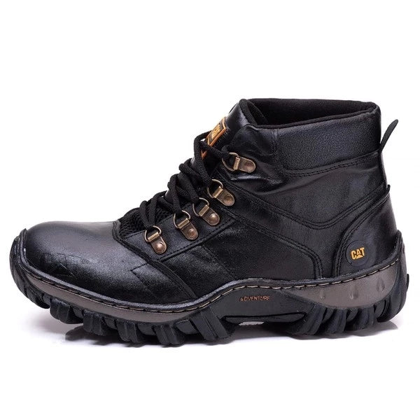 Bota Adventure Comfort Masculina Cat em Couro com Palmilha em Gel