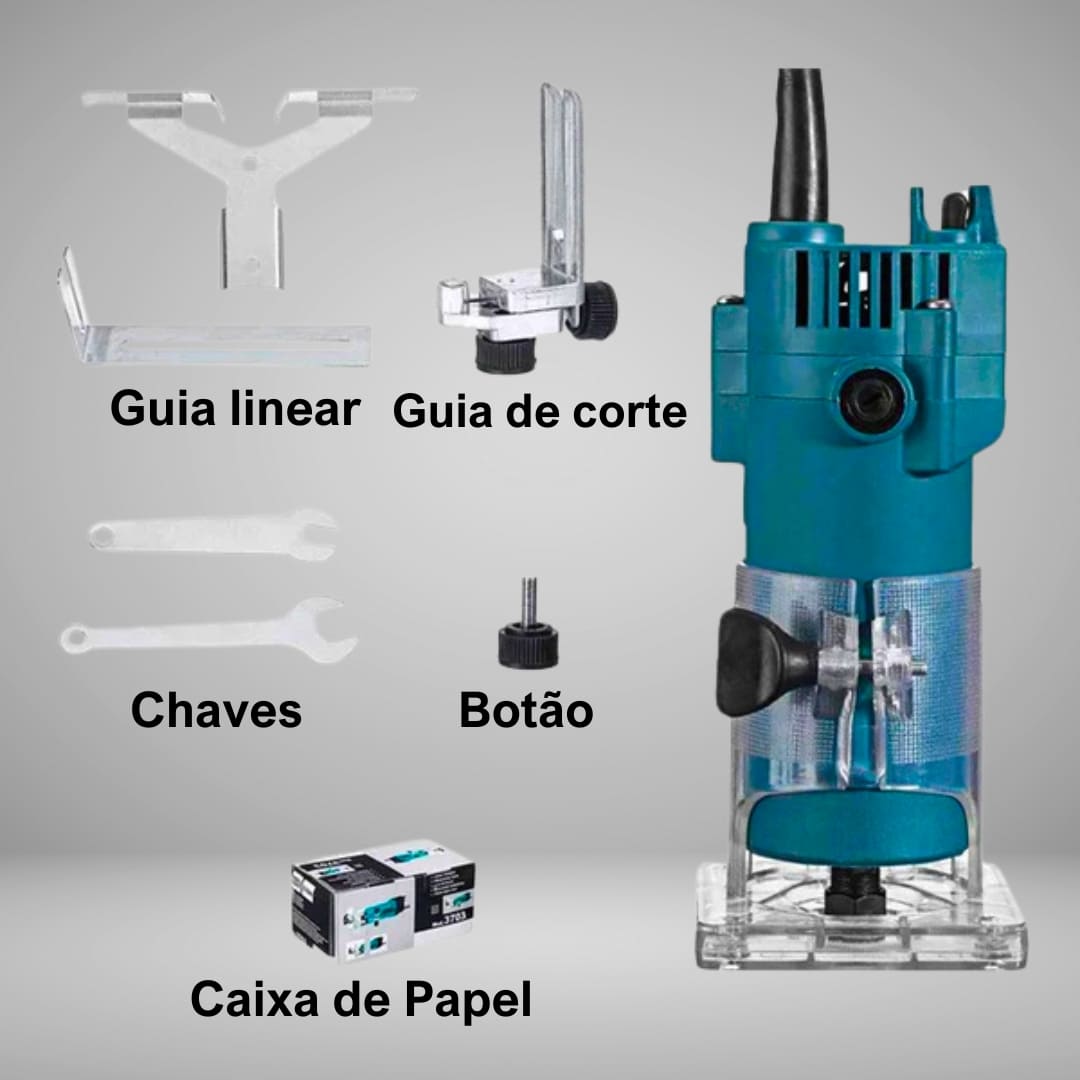 Tupia Manual Laminadora 6mm Com Guia Corte 710w