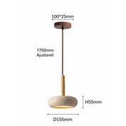 Pendente em Mármore Pedra Amarela LED