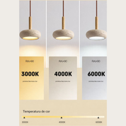Pendente em Mármore Pedra Amarela LED