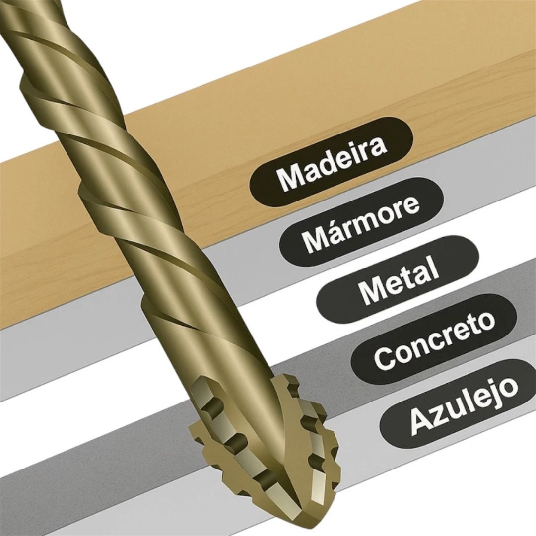 Conjunto de Brocas Serrilhadas com Engate Rápido Multiuso.