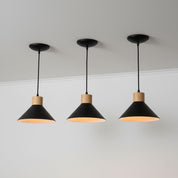 Pendente de Teto Moderno com Detalhe em Madeira - Lighture