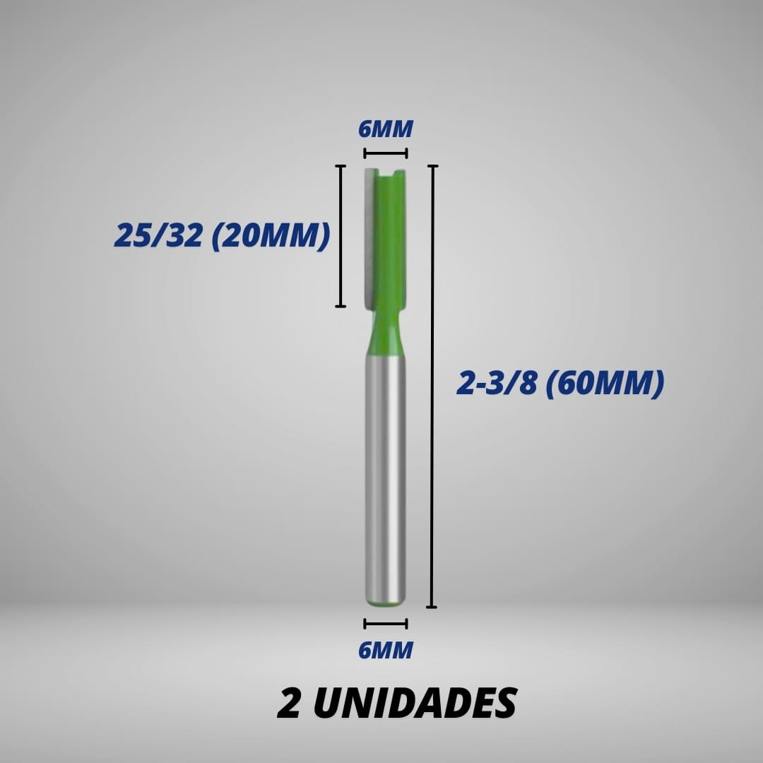 4 Fresas Retas de 6mm - StraiRouter