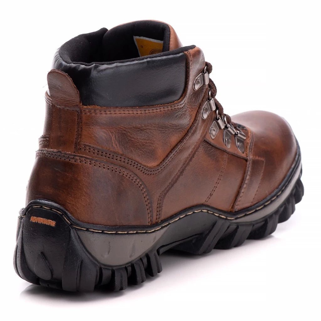 Bota Adventure Comfort Masculina Cat em Couro com Palmilha em Gel