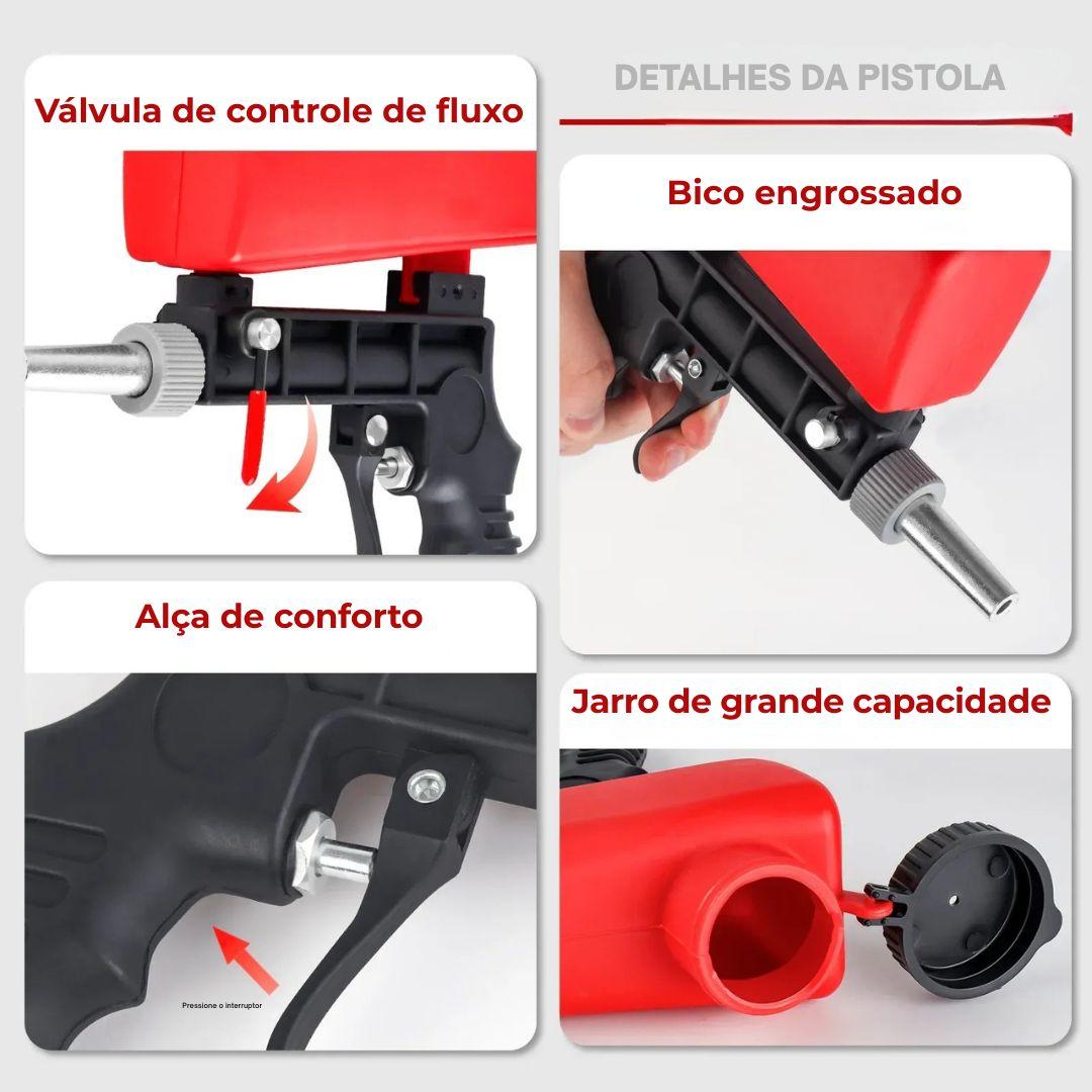 Pistola de Jato de Areia Akada Remova Ferrugem e Manchas com Facilidade