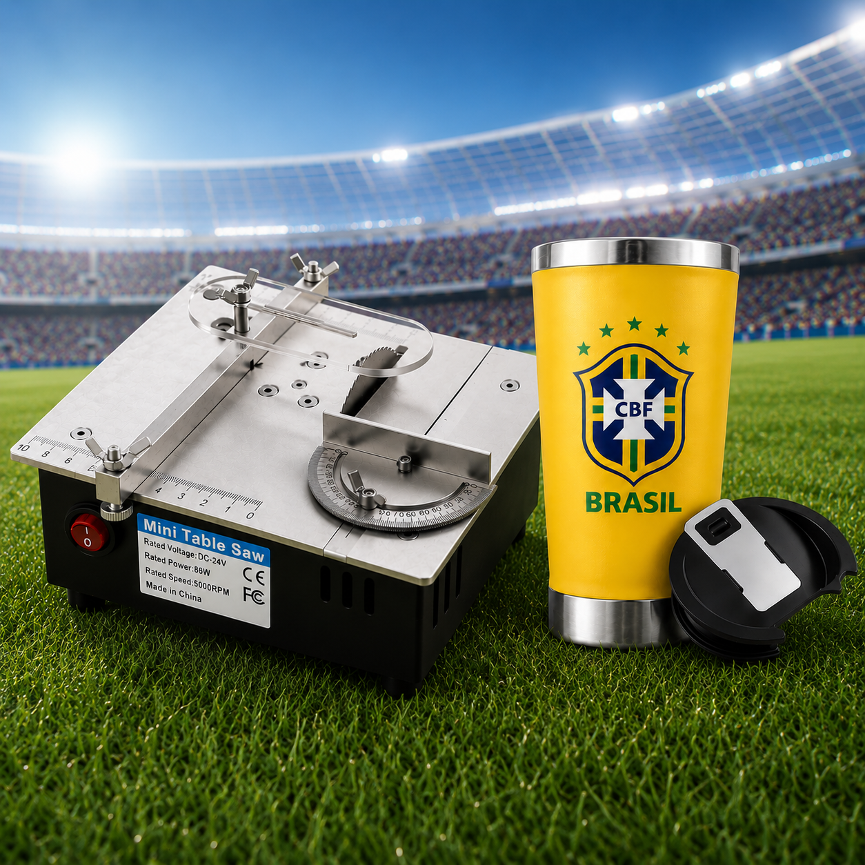 Mini Serra de Bancada Portátil com 7 Velocidades - SawSlice (1 Copo Inox de Brinde)
