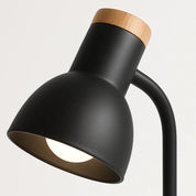 Luminária de Mesa Moderna com Base de Madeira