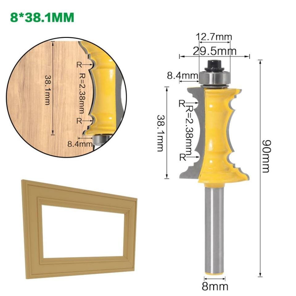 Kit Fresas Moldura RouterFrame de 8mm para Tupia