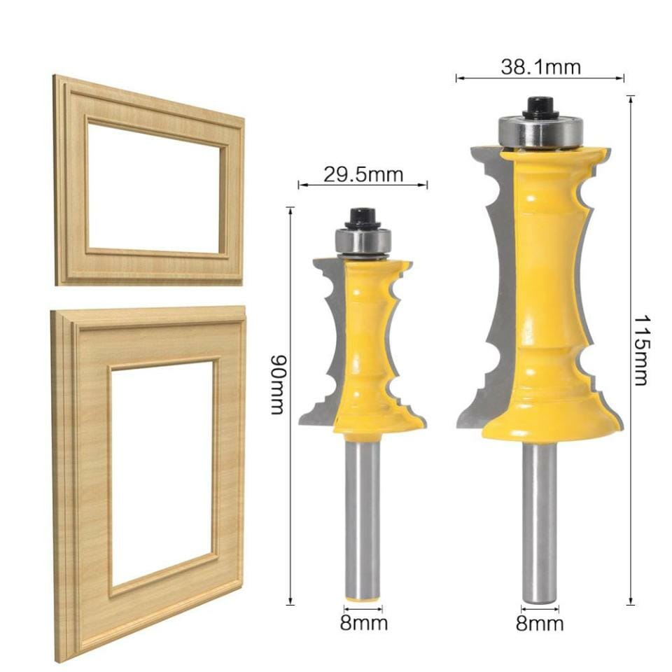 Kit Fresas Moldura RouterFrame de 8mm para Tupia