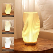 Lâmpada de mesa 3d plissada, lâmpada de cabeceira para quarto, 3 níveis reguláveis, luz noturna led, cafeteria, cartão, assento, atmosfera