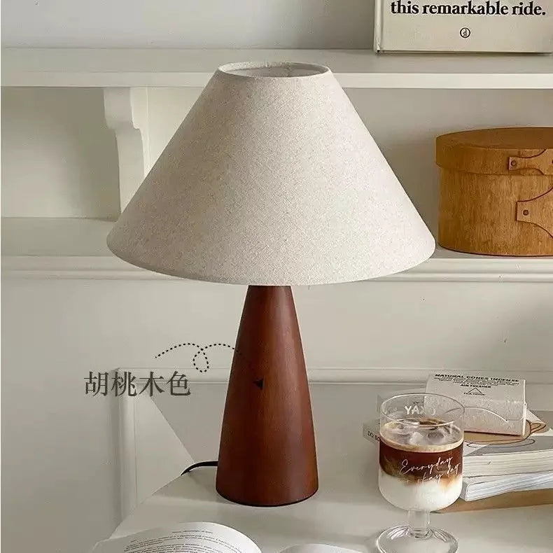 Luminária de mesa retrô de madeira sólida, decoração interna, atmosfera, quarto, cabeceira, sala de estar, chá, estudo