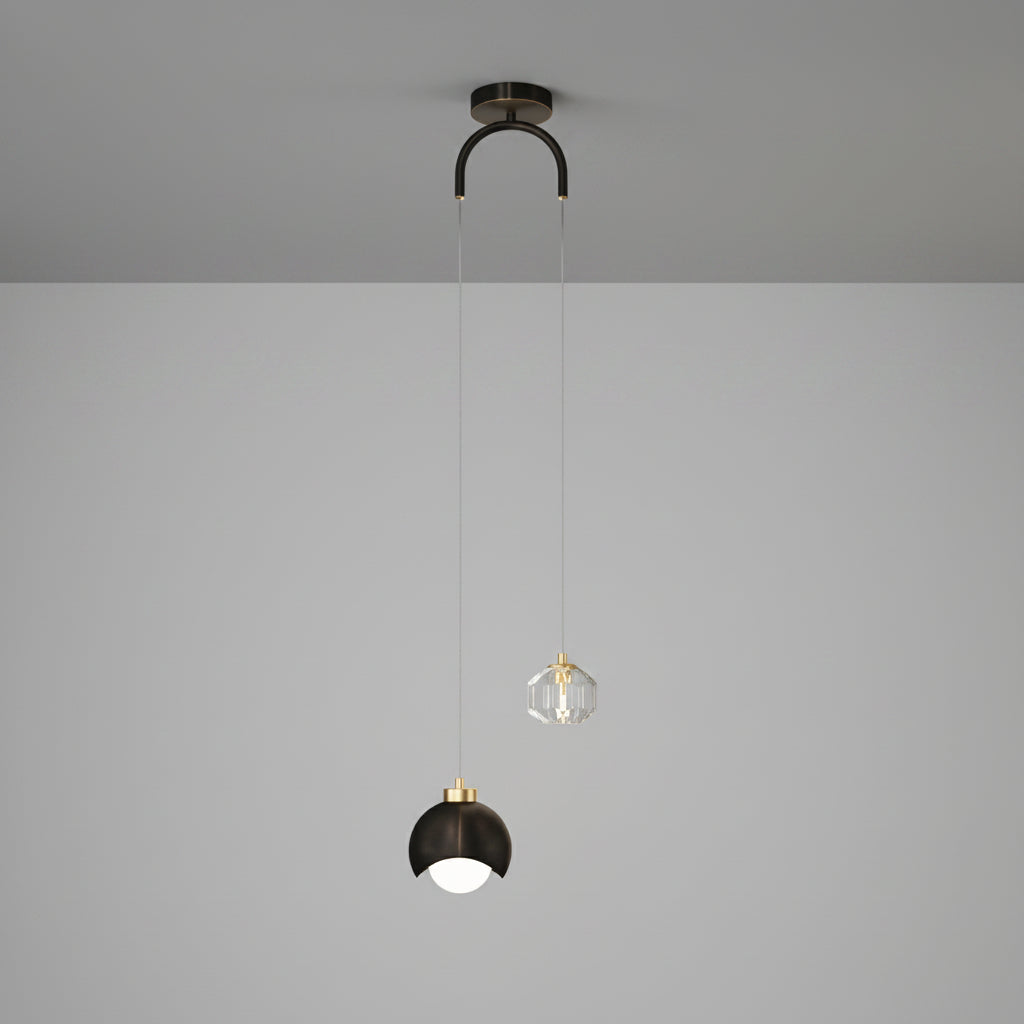 Moderno simples pingente de cristal luz luxo quarto cabeceira pendurado lâmpada nordic minimalista longa linha sala estar decoração casa