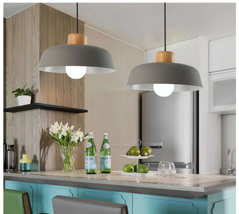 Lustre nórdico do macaron do estilo, iluminação de madeira maciça, simples, moderno, bom para a sala de visitas, quarto, sala de jantar, estudo