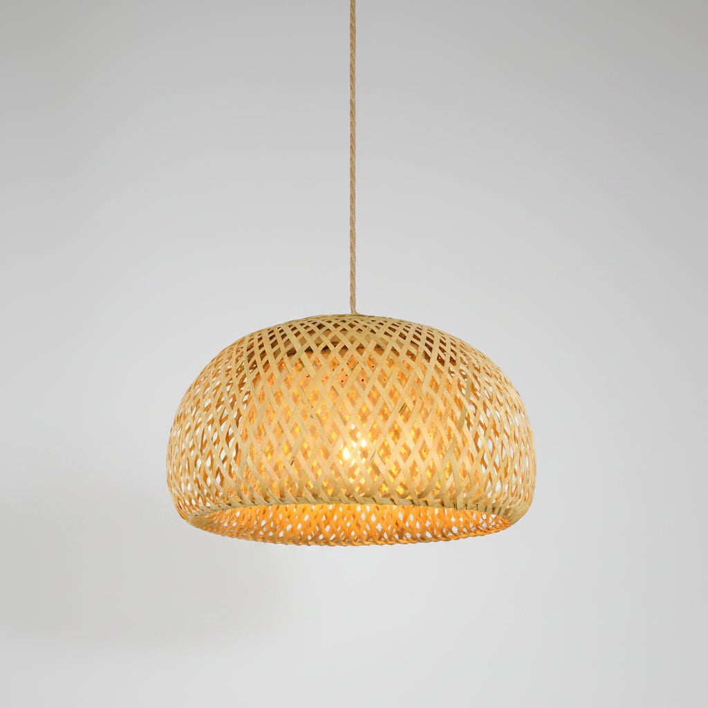 Lanterna de bambu 30cm luminária natural rattan vime e27 led lustres tecidos à mão abajures luminária pendurada luz
