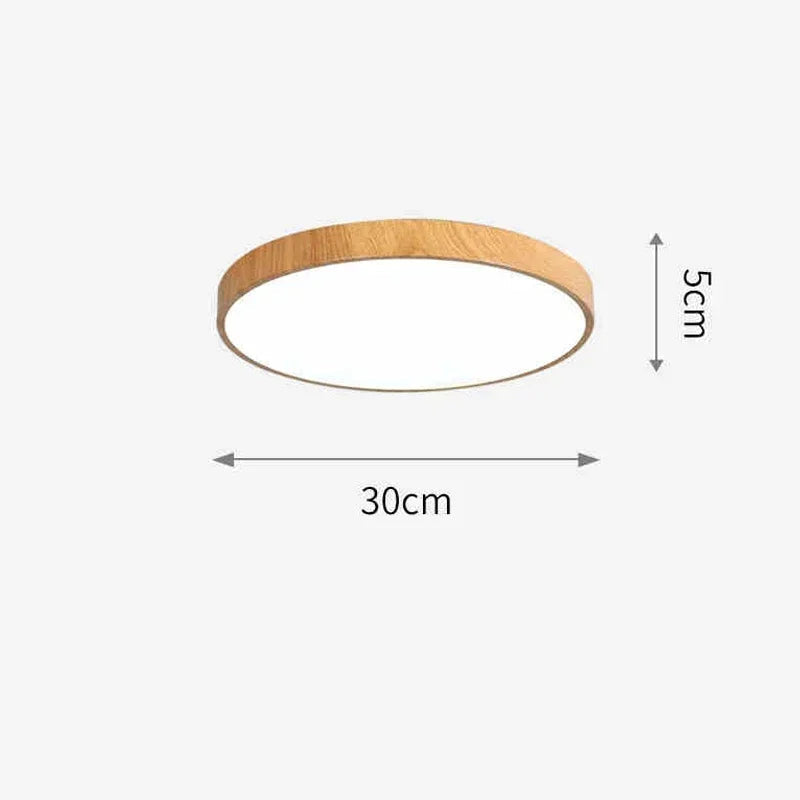Nordic moderno conduziu a luz de teto luminária redonda com detalhes em madeira para o quarto sala estar estudo corredor decoração interior