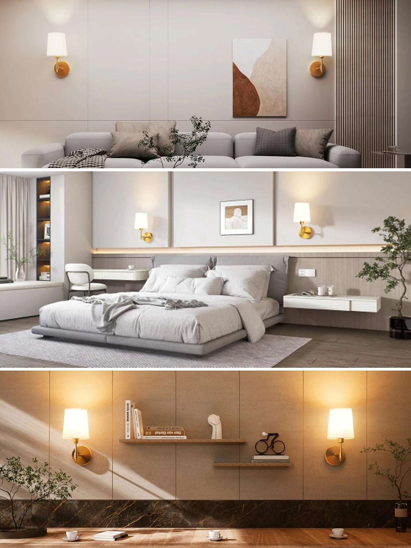 Fita de parede alimentada por bateria recarregável sem fio 4000 Mah Lâmpada removível regulável e controle remoto, lâmpada de parede sem fio de 15 cores para decoração de corredor de quarto e sala de estar