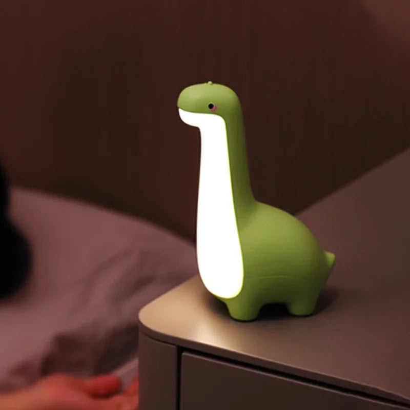 Dinossauro luz noturna bonito das crianças luz noturna proteção para os olhos lâmpada de cabeceira carregamento usb decoração do quarto presente das crianças