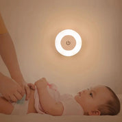 Lâmpada de parede led redonda recarregável luz noturna com interruptor toque regulável luz livro magnético para leitura quarto armário