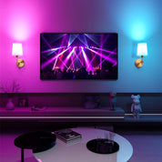 Fita de parede alimentada por bateria recarregável sem fio 4000 Mah Lâmpada removível regulável e controle remoto, lâmpada de parede sem fio de 15 cores para decoração de corredor de quarto e sala de estar
