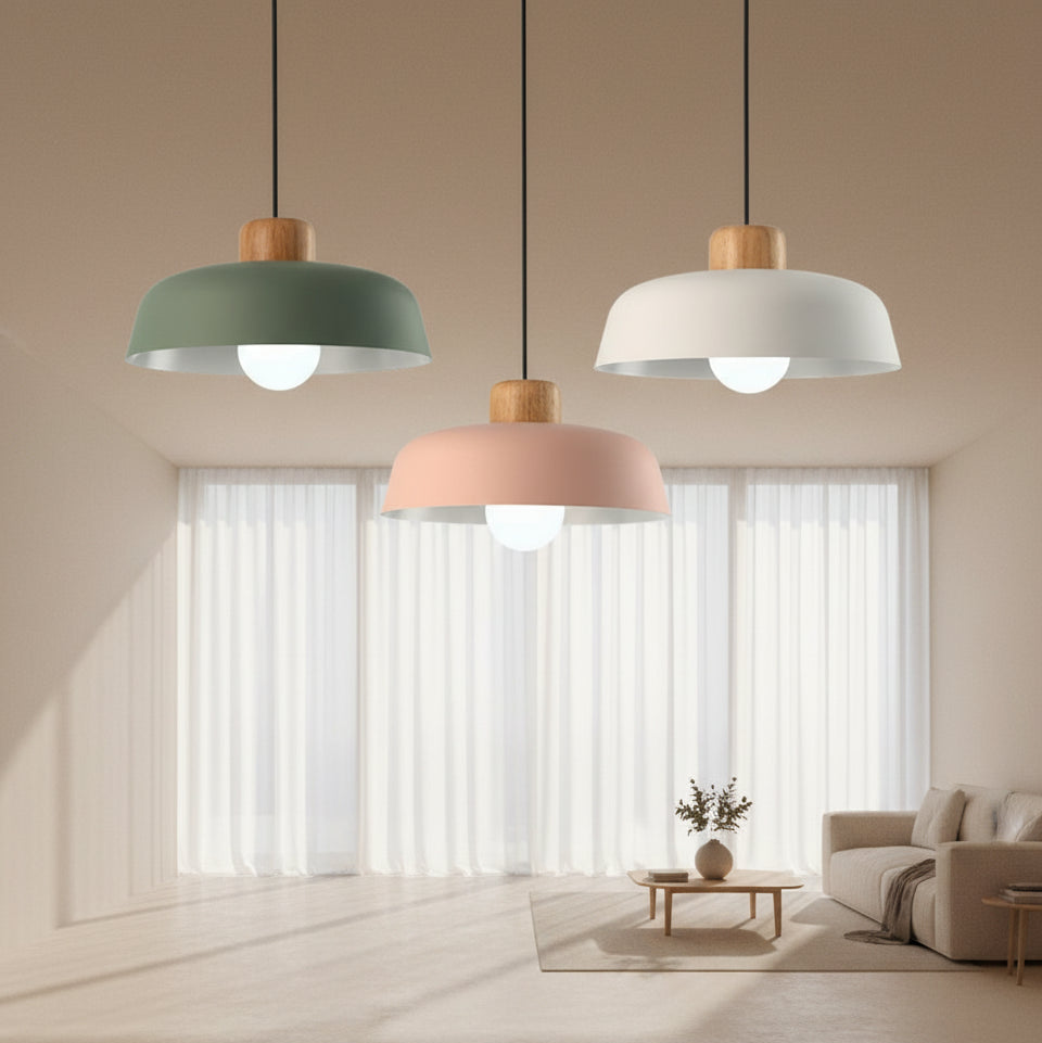 Lustre nórdico do macaron do estilo, iluminação de madeira maciça, simples, moderno, bom para a sala de visitas, quarto, sala de jantar, estudo