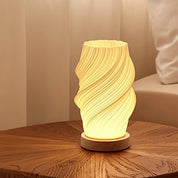 Lâmpada de mesa 3d plissada, lâmpada de cabeceira para quarto, 3 níveis reguláveis, luz noturna led, cafeteria, cartão, assento, atmosfera