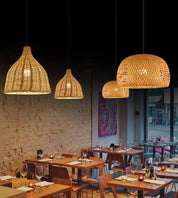 Lanterna de bambu 30cm luminária natural rattan vime e27 led lustres tecidos à mão abajures luminária pendurada luz