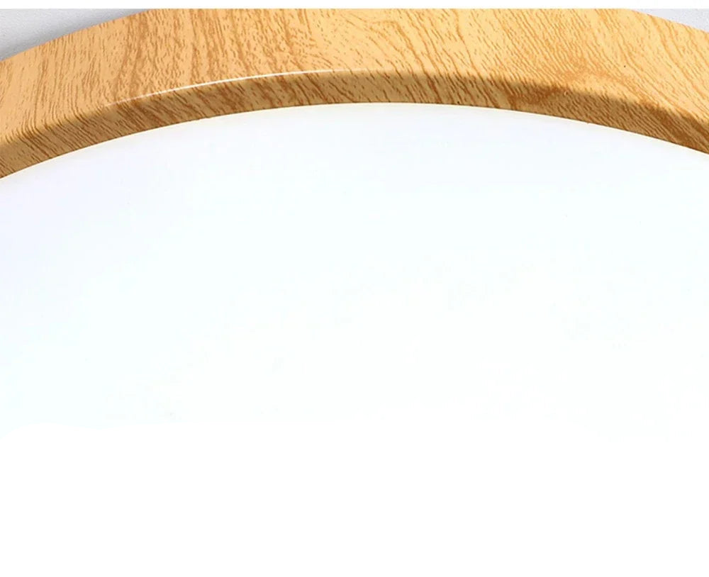 Nordic moderno conduziu a luz de teto luminária redonda com detalhes em madeira para o quarto sala estar estudo corredor decoração interior