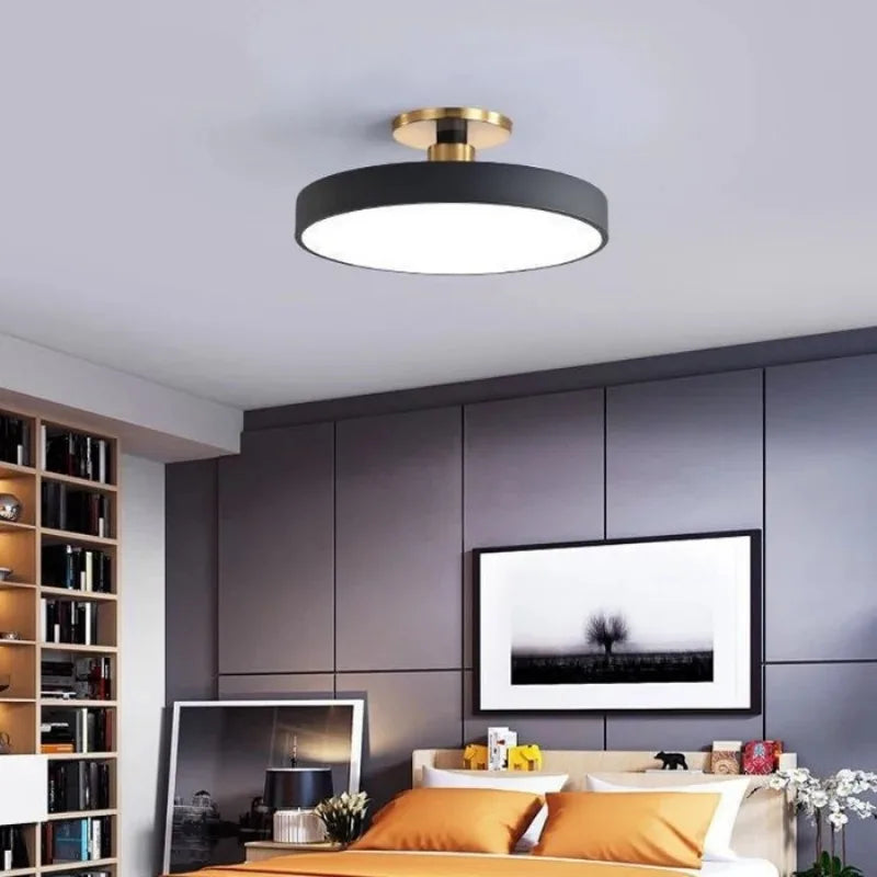 Nordic led luz de teto moderno macaron circular remoto escurecimento lustre sala estar quarto estudo decoração interior luz