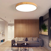 Nordic moderno conduziu a luz de teto luminária redonda com detalhes em madeira para o quarto sala estar estudo corredor decoração interior