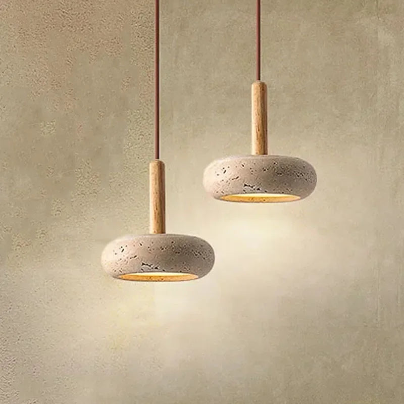 Pendente em Mármore Pedra Amarela LED