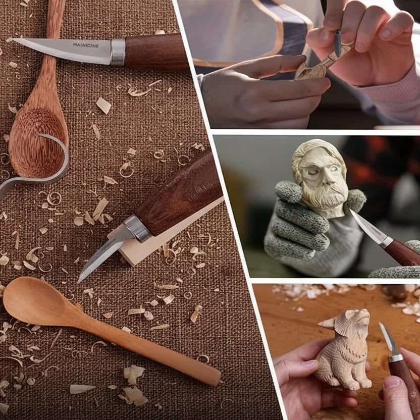 5 pçs ferramentas para escultura em madeira cinzel cortador de madeira conjunto de ferramentas manuais faca de escultura em madeira diy descascando escultura em madeira