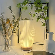 Lâmpada de mesa 3d plissada, lâmpada de cabeceira para quarto, 3 níveis reguláveis, luz noturna led, cafeteria, cartão, assento, atmosfera