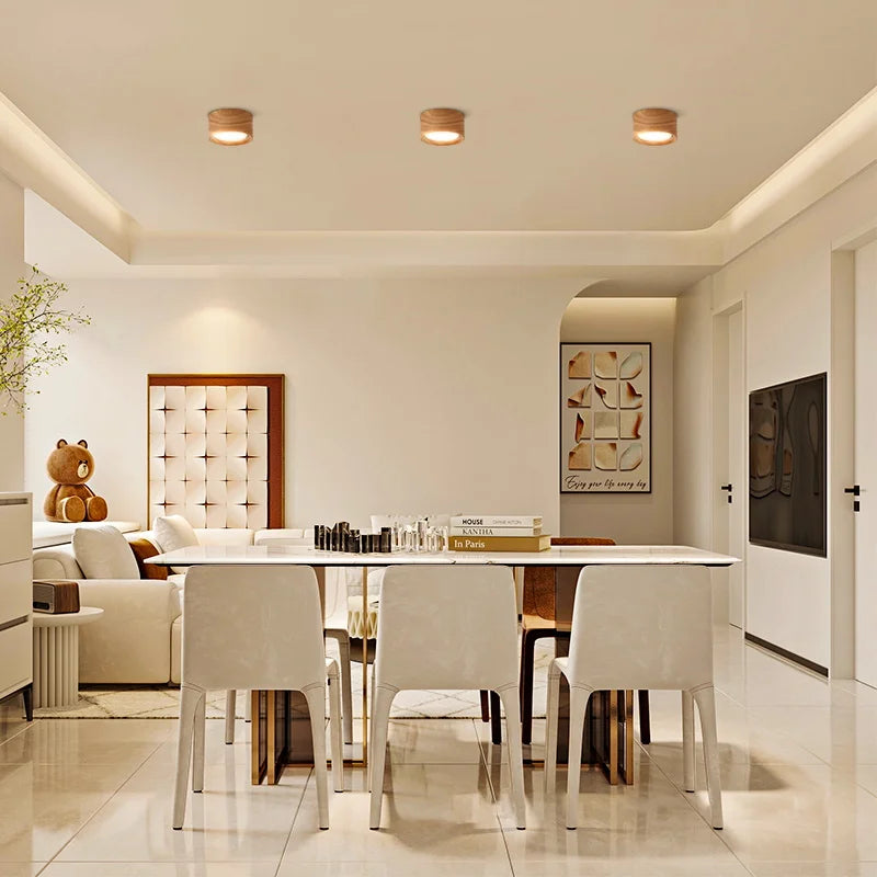 Gx53 downlight lâmpada de teto de madeira 220v decoração interior lâmpadas iluminação da sala sala estar corredor led para baixo luzes para rua quarto