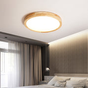 Plafon LED de Sobrepor Circular com Moldura em Madeira 24W 3 Cores (30cm ou 40cm)
