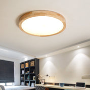 Plafon LED de Sobrepor Circular com Moldura em Madeira 24W 3 Cores (30cm ou 40cm)