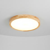 Plafon LED de Sobrepor Circular com Moldura em Madeira 24W 3 Cores (30cm ou 40cm)