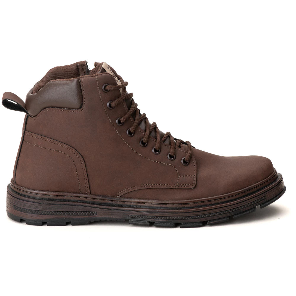 Bota Coturno EcoStep Masculino Com Ziper e Solado de Borracha Costurado Antiderrapante