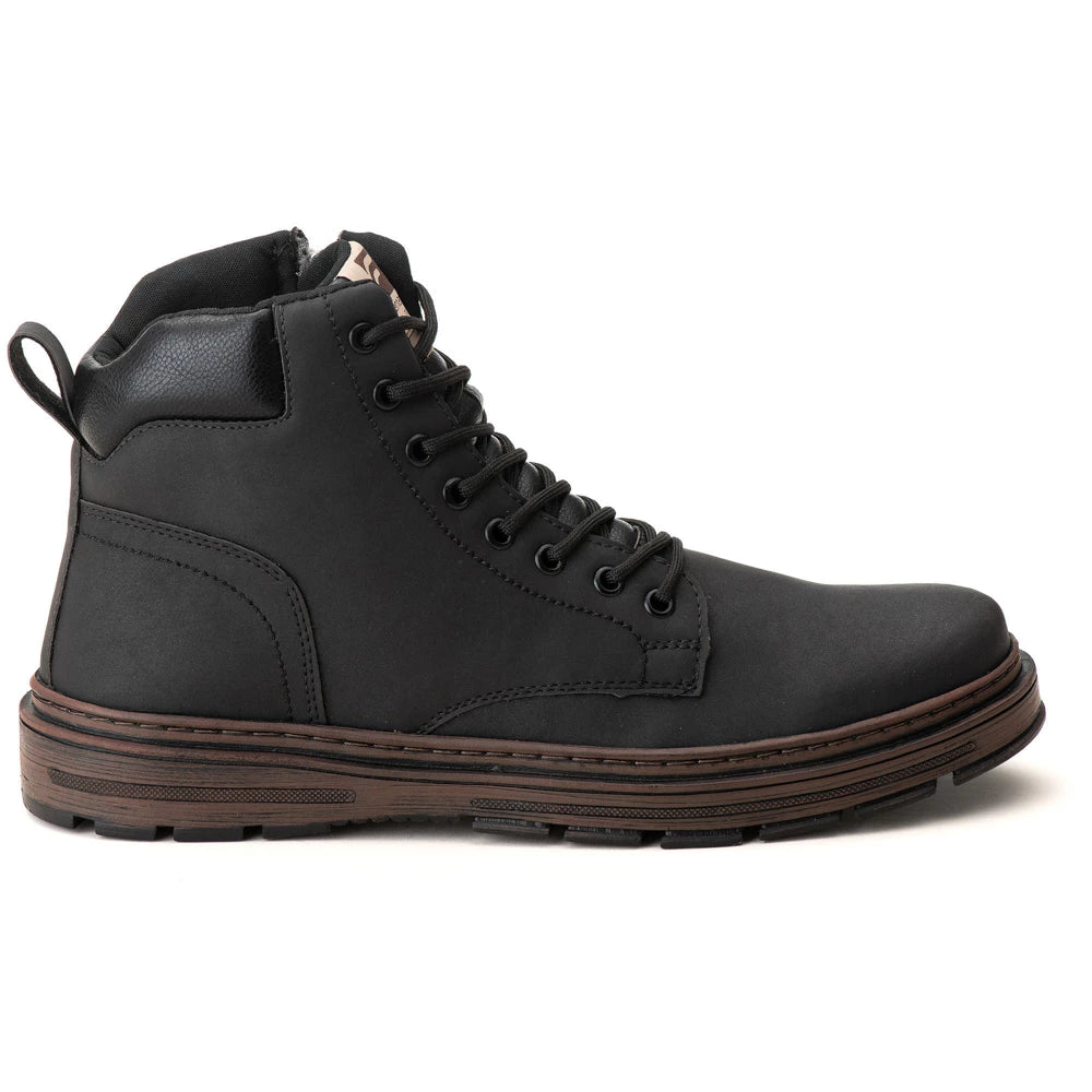 Bota Coturno EcoStep Masculino Com Ziper e Solado de Borracha Costurado Antiderrapante