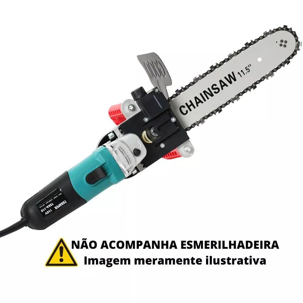 Kit Adaptador de Motosserra para Esmerilhadeira Angular - Lâmina de Aço