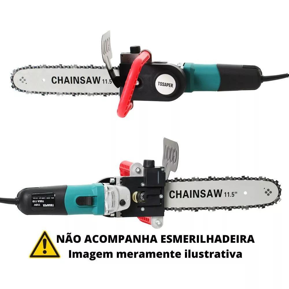 Kit Adaptador de Motosserra para Esmerilhadeira Angular - Lâmina de Aço