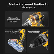Furadeira e Parafusadeira de Impacto 21V - 2 Baterias 6500mAh
