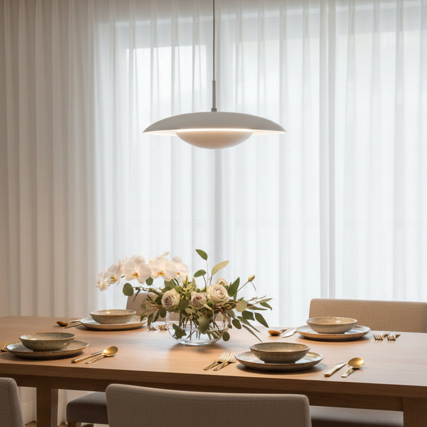 Pendente Luxury Branco Fosco Ø38cm | Iluminação de Design para Sala e Jantar.