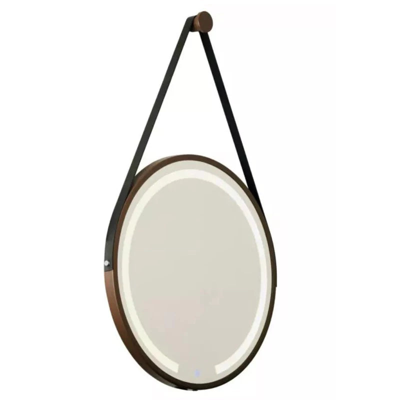 Espelho Adnet Redondo 45cm, LED Touch Dimerizável Marrom