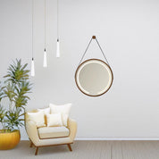 Espelho Adnet Redondo 45cm, LED Touch Dimerizável Marrom