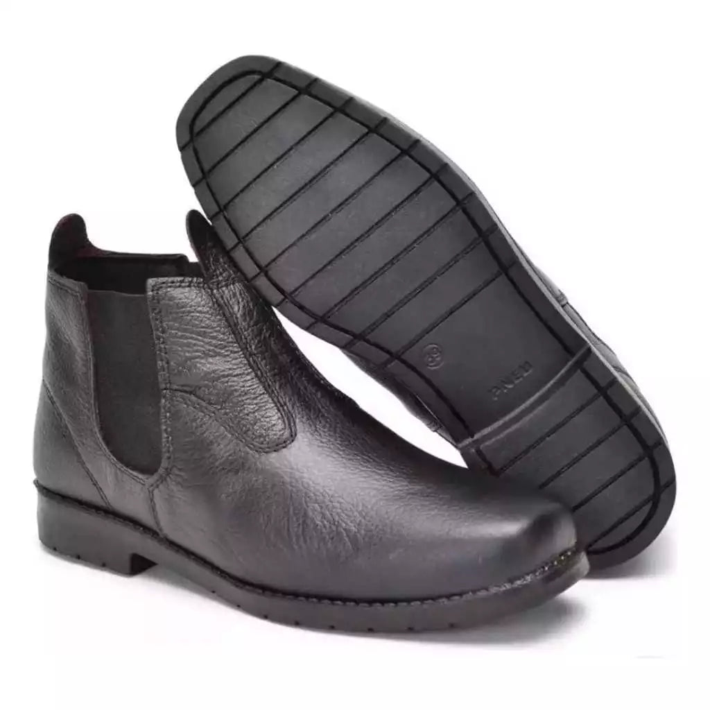 Bota Botina Vanguard Masculina de Couro Cano Médio