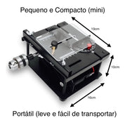 Mini Serra Bancada Portátil 2 em 1 Serra e Lixadora - SawSlice Pro