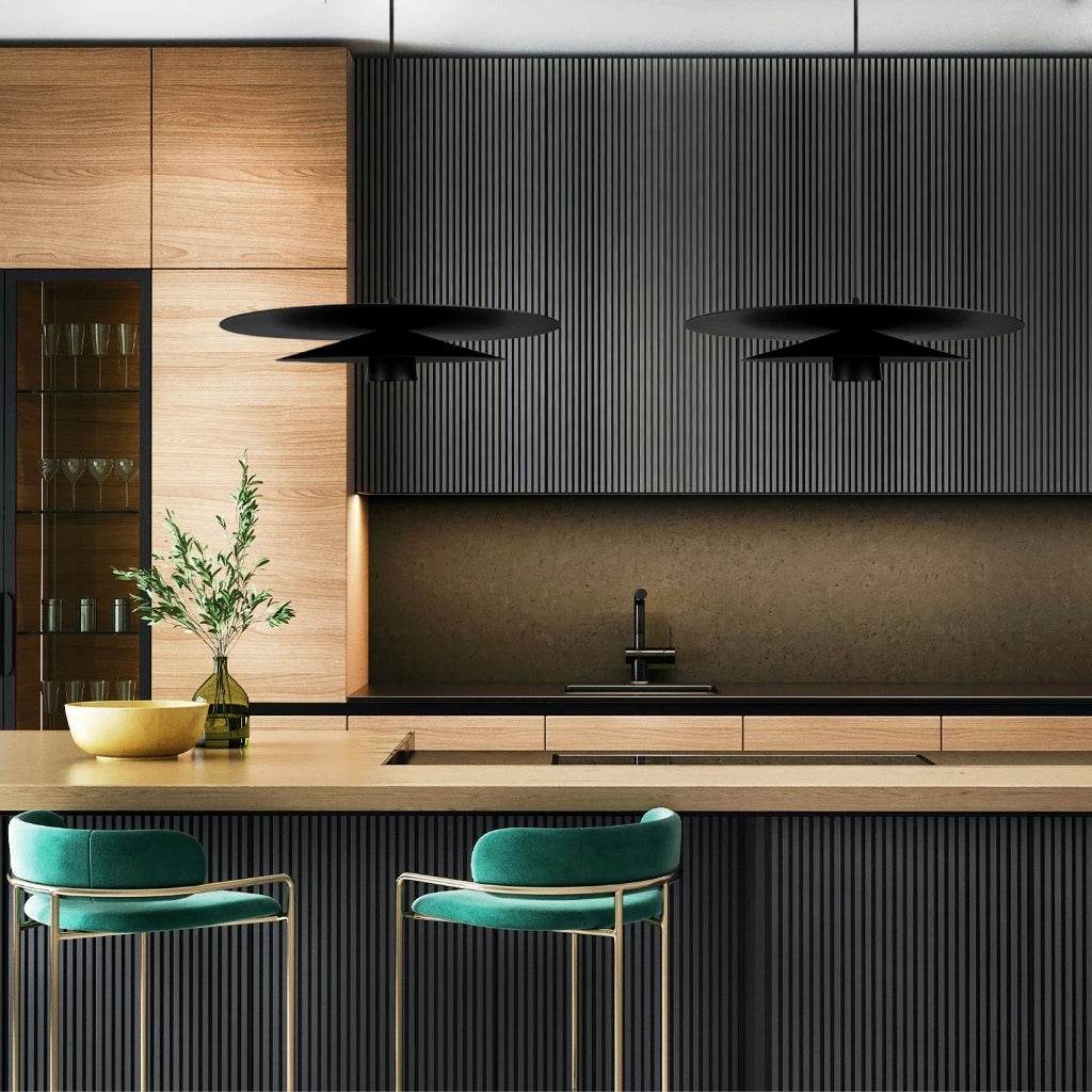 Luminária Pendente Contemporânea 40cm GU10, Alumínio em Camadas