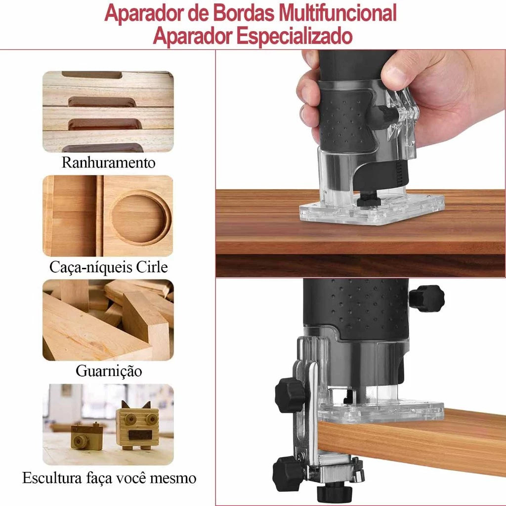 Tupia Manual Laminadora 800W 6mm - Kit com 15 Fresas